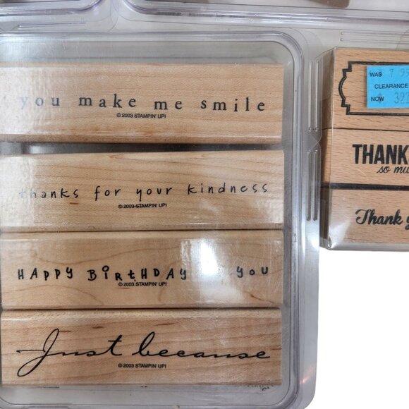 Vintage Stampin' Up! Lot of 8 Large + Other Stamp Sets w/ Wood Blocks EUC - Picture 6 of 16